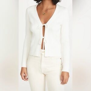 Madewell Knit Ribbed Tie Front Cardigan